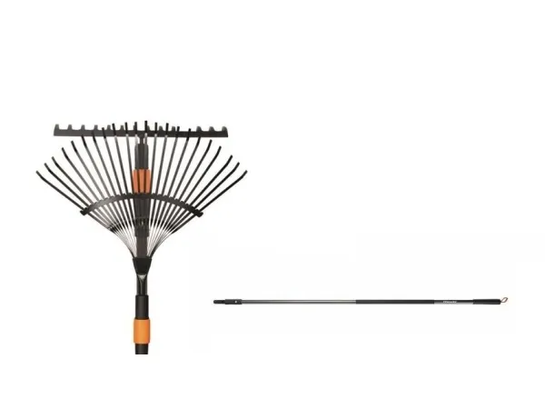 Fiskars QuikFit Løvrive+Soil Rake+ShaftL SETT