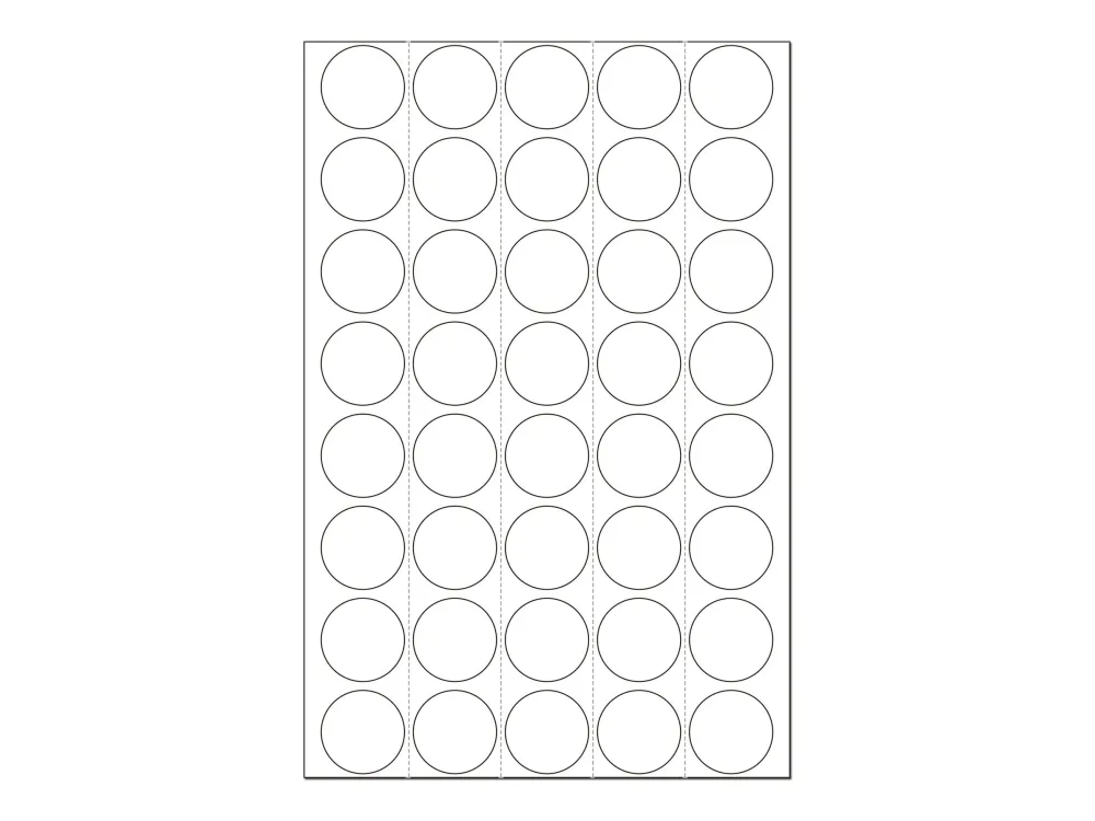 HERMA - Permanet adhesiv - hvit - 19 mm rund 1280 etikett(er) (32 ark x 40) merkelapper