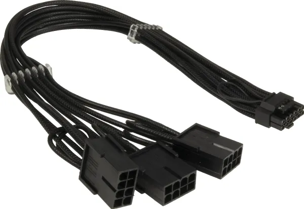 Inter-Tech GPU-02, 0,34 m, 3 x PCI-E (8-pin), 12VHPWR, Hunkjønn, Hankjønn, Rett