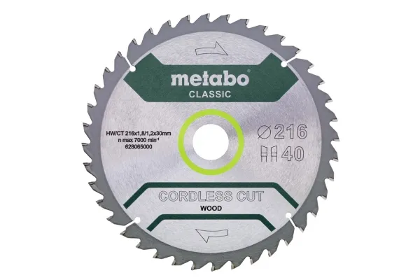 Metabo 628065000, Tre, 21,6 cm, 3 cm, Høy-Hastighets Stål (HHS), 1,8 mm, Metabo