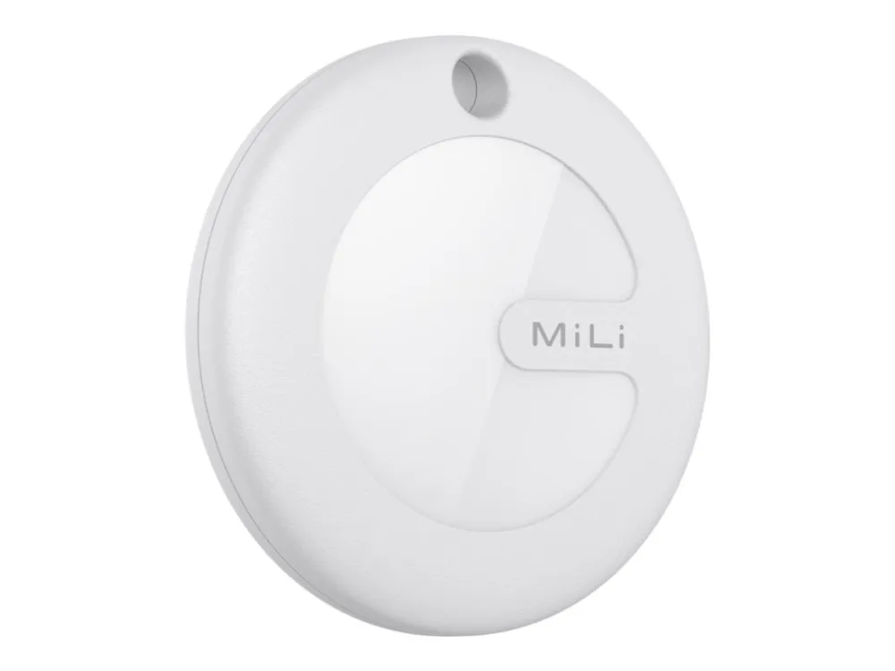 MiLi MiTag - Anti-tap Bluetooth-tag - Hvit (inkl. svart lærreim) | Krever Apple-enhet