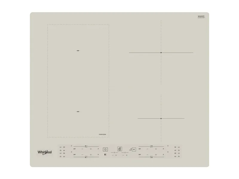 Whirlpool WLB6860NE/S, Sølv, Innebygget, Sonebasert induksjon, Keramisk, 4 zone(s), 4 zone(s)