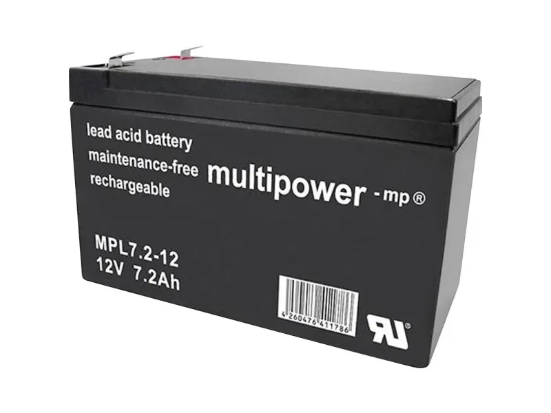 multipower MPL7,2-12 blybatteri 12 V 7,2 Ah (B x H x D) 65 x 102 x 151 mm flatstift 6,35 mm vedlikeholdsfritt