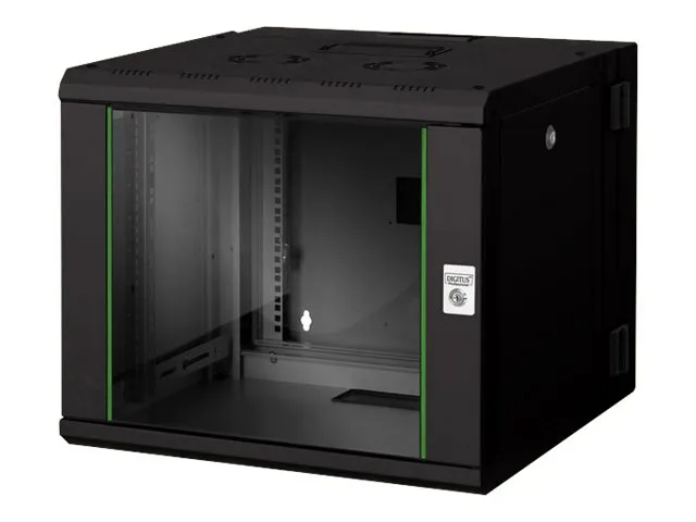 DIGITUS Professional Unique DN-19 09-U-3-SW - Rack skap - veggmonterbar - svart, RAL 9005 - 9U - 19