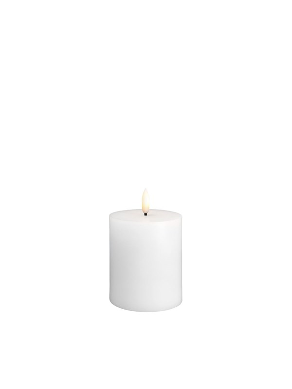 Moods & More LED pillar candle - Classic white - 74x100 mm