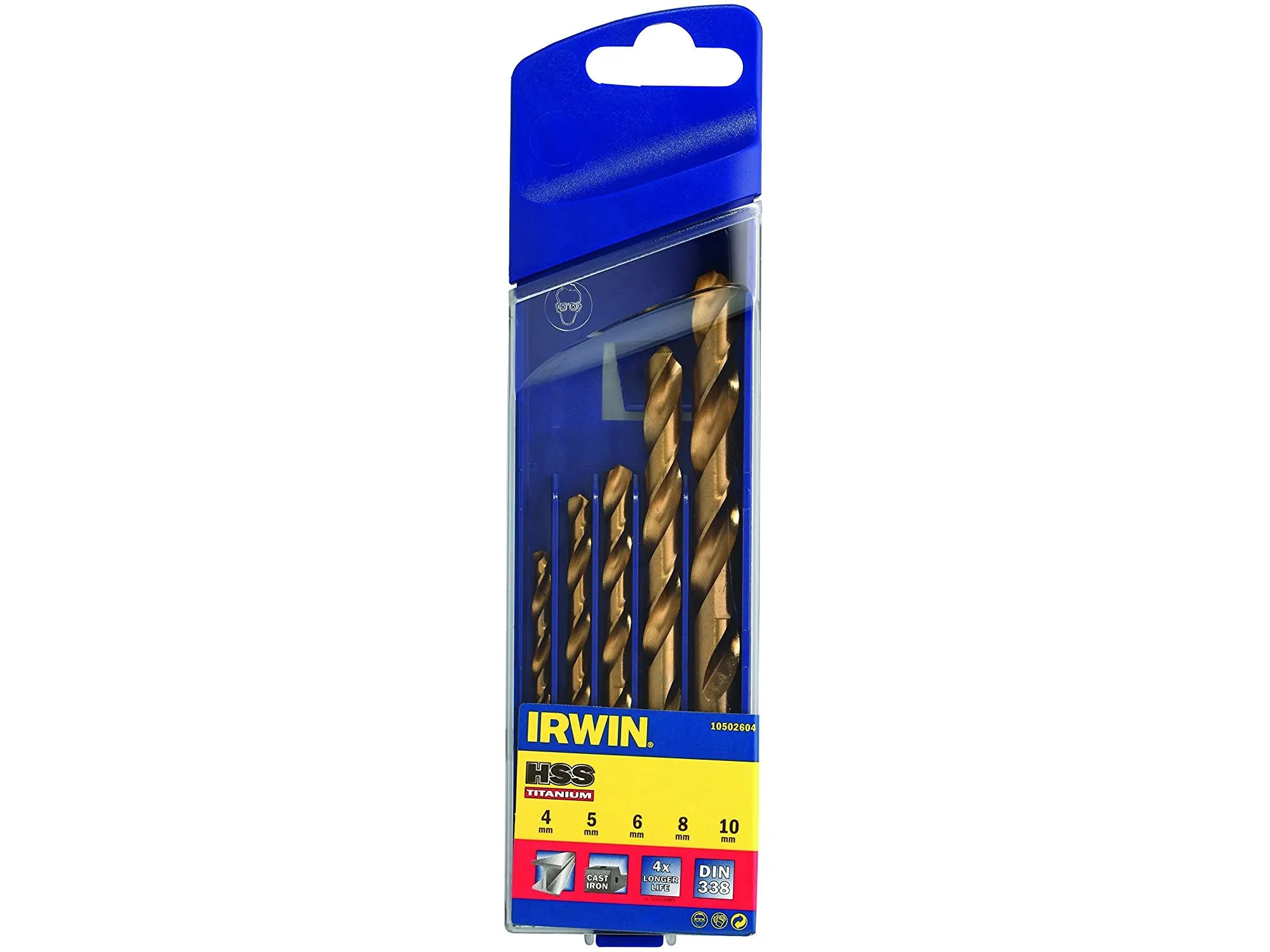 Bor-/metallbor-sett Irwin titan sylindrisk 4, 5, 6, 10, 8 mm (10502604)