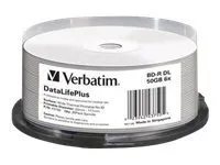 Verbatim DataLifePlus - 25 x BD-R - 50 GB 6x - hvit - bred termisk utskrivbar overflate - spindel
