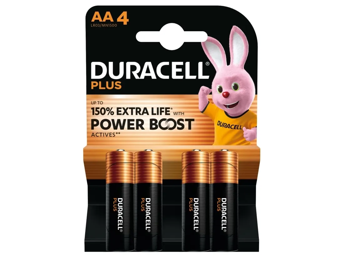 Batteri, Duracell PLUS POWER, AA alkalisk - 4 stk./pakning