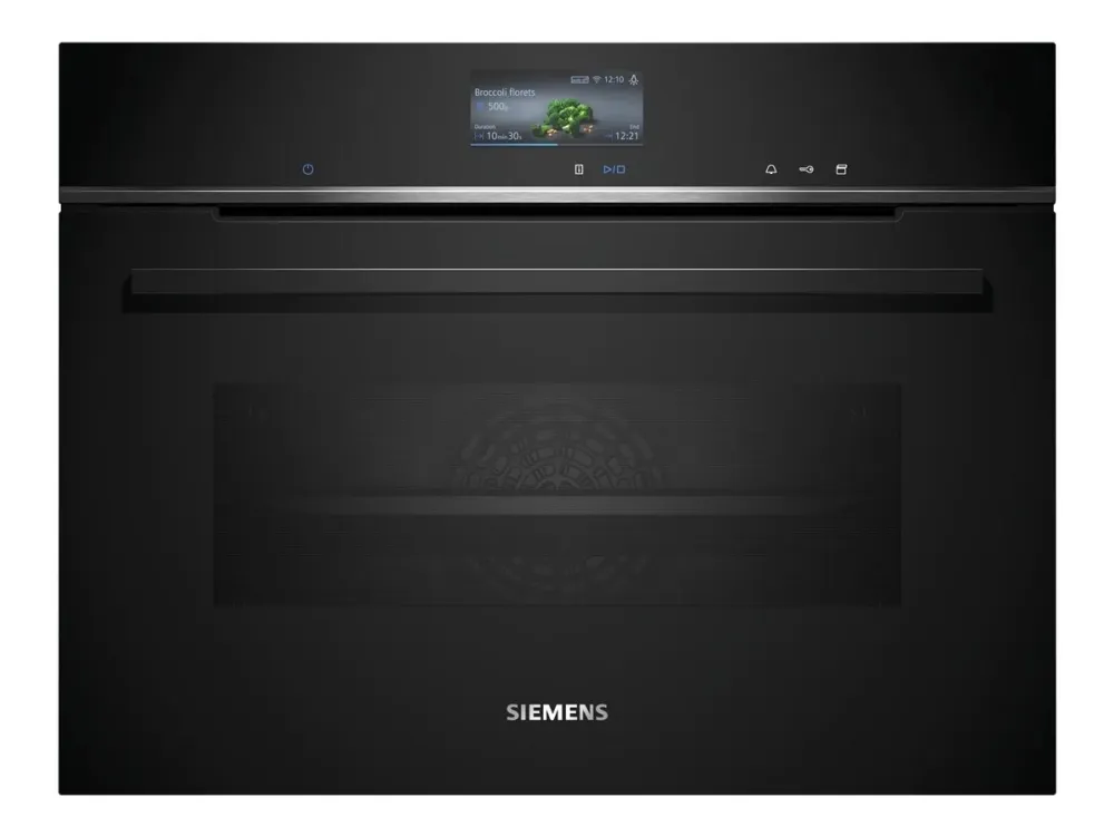 Siemens iQ700 CS736G1B1 - Ovn - med dampfunksjon - innebygd - Wi-Fi - fordypning - bredde: 56 cm - dybde: 55 cm - høyde: 45 cm - med selvrens - Klasse A+ - svart