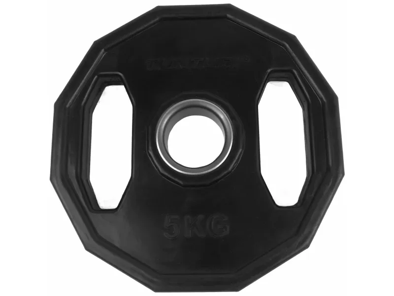 Tunturi 14TUSCL274,-, Gummibelagt vektskive, 5 kg, Sort, 5 kg, 5 cm