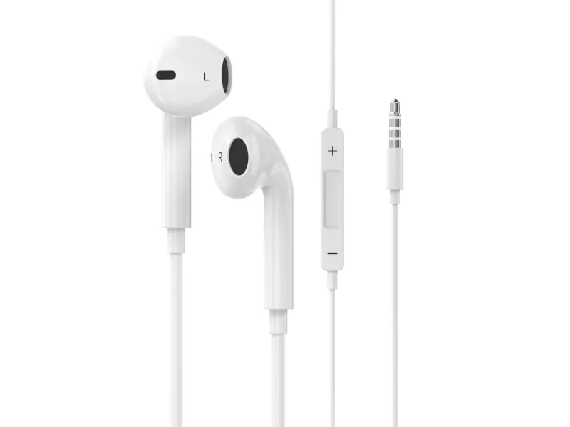 Sinox in-ear høretelefoner 3,5mm med mikrofon. Hvid