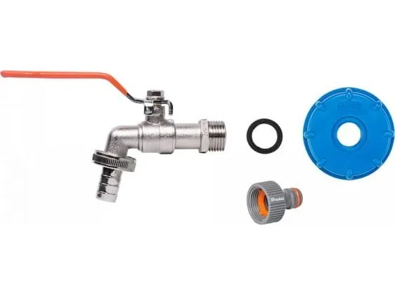 Bradas sett - IBC-adapter S60x6, kran med uttak til GZ 3/4, slangkobling 1/2 og IBC-nippel IBCS60-KK04123413Z