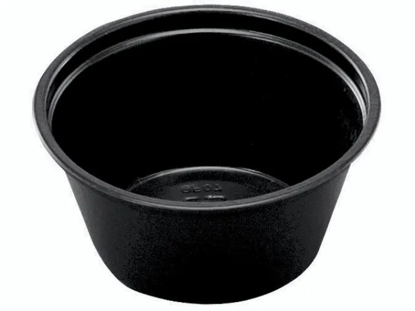 Dressingbæger 60 ml 2 oz Ø62x27 mm PP Sort,250 stk/ps - (250 stk.)