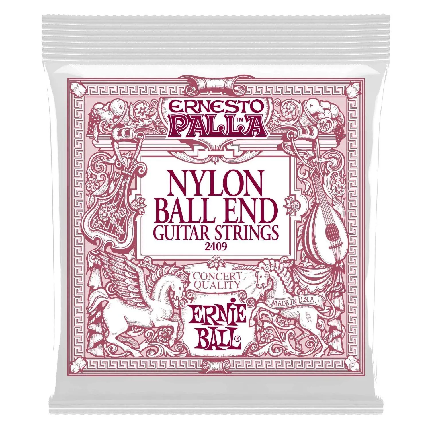 Ernie Ball 2409 Black & Gold Nylon Ball End strenge