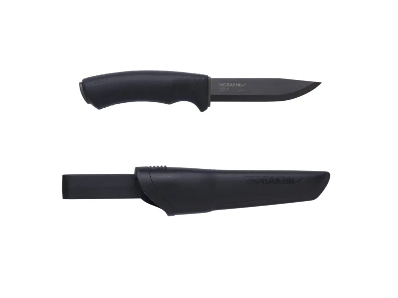 Morakniv Bushcraft, Single/enkelt, Jaktkniv, Kull stål, Termoplastisk elastomer (TPE), Sort, Stivt