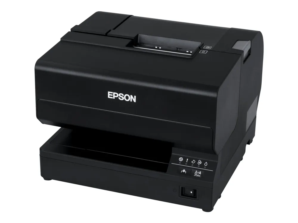 Epson TM J7700 - Kvitteringsskriver - ink-jet - Rull (8,3 cm), 230 x 297 mm - inntil 98 mm/sek - USB 2.0, LAN - kutter - hvit