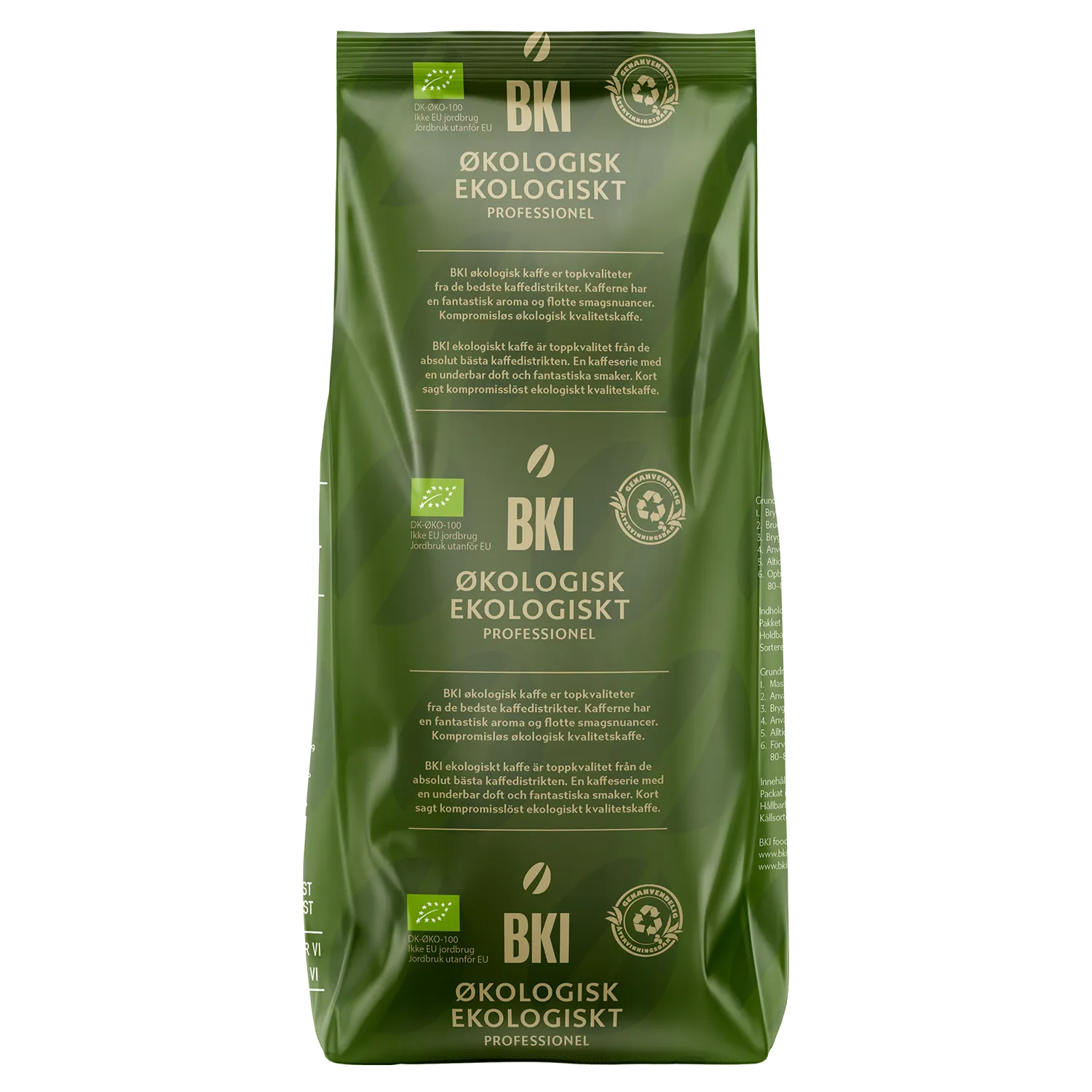 Kaffe BKI Økologisk 500g/pose - (16 poser)