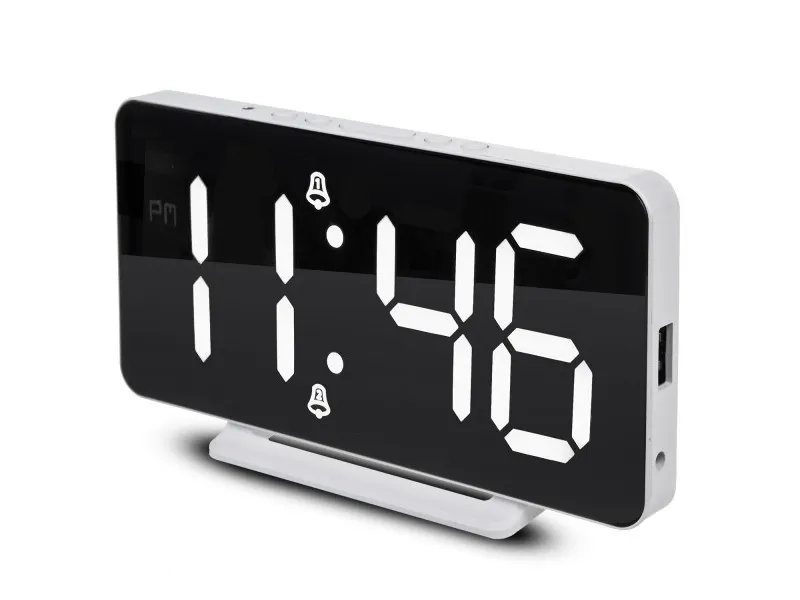 GreenBlue klokke med alarm og termometerfunksjon GB383 hvit