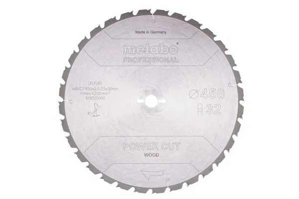 Metabo 628020000, Konstruksjons Tre med spiker, Løvtre, 45 cm, 3 cm, 2,5 mm, 3,5 mm, BKS 450 Plus / BKH 450 Plus
