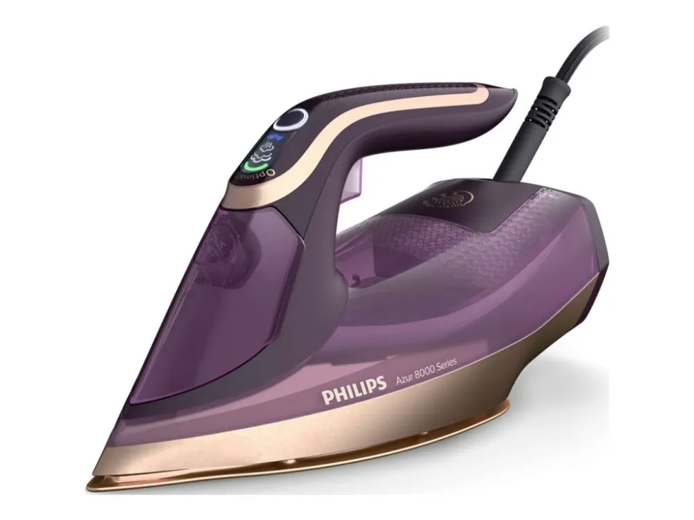 Philips Azur 8000 Series DST8040 - Dampstrykejern med automatisk slukking - såleplate: SteamGlide Elite - 3000 W - deep purple