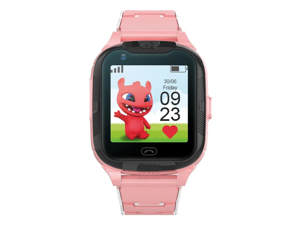 Smartklokke for barn Maxlife 4G GPS WiFi MXKW-350, Rosa farge