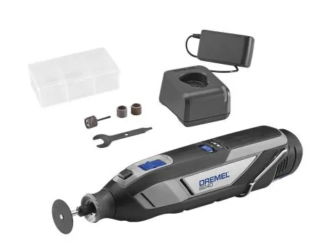 Dremel F0138240JA, Lithium-Ion (Li-Ion), skjæring / kapping, Sliping, Polering, Engraving, Hygiene, Sliping, Hengekrok, Grå, Svart, Blå, 35000 OPM, 5000 OPM