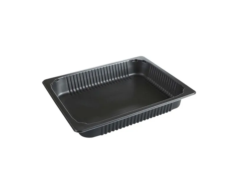 Plastbakke, Færch, P 2325-50T, 1-rums Rektangulær kapacitet 3170ml,268x327x50mm PP, sort, karton a 1