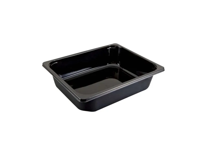 Plastbakke, Færch, C 2325-1B, 1-rums Rektangulær kapacitet 5195ml,265x325x80mm C-PET, sort, A5 4 rum