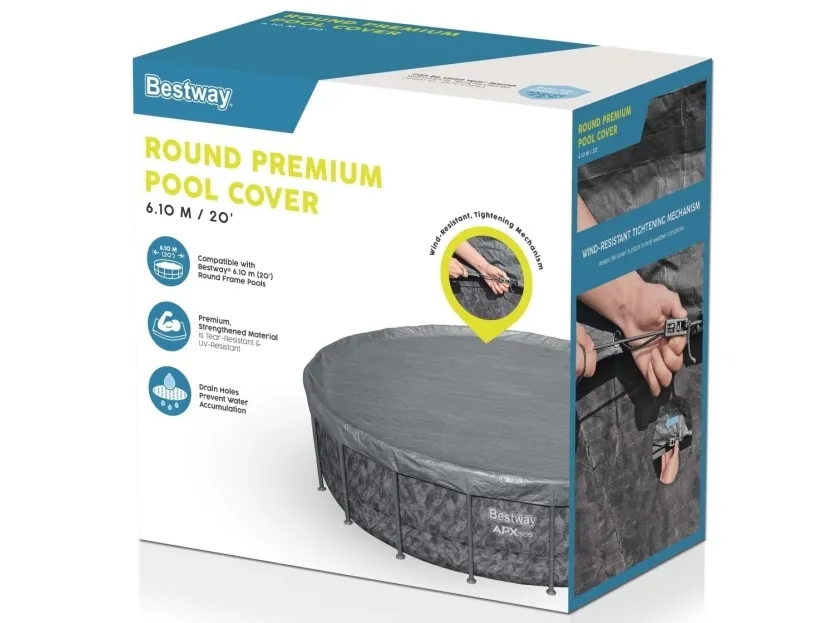 Bestway overtrekk 610 cm Premium Rund Poolcover