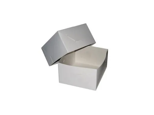 Kageæske fold selv L129xB110xH70mm pap hvid,500 stk/krt