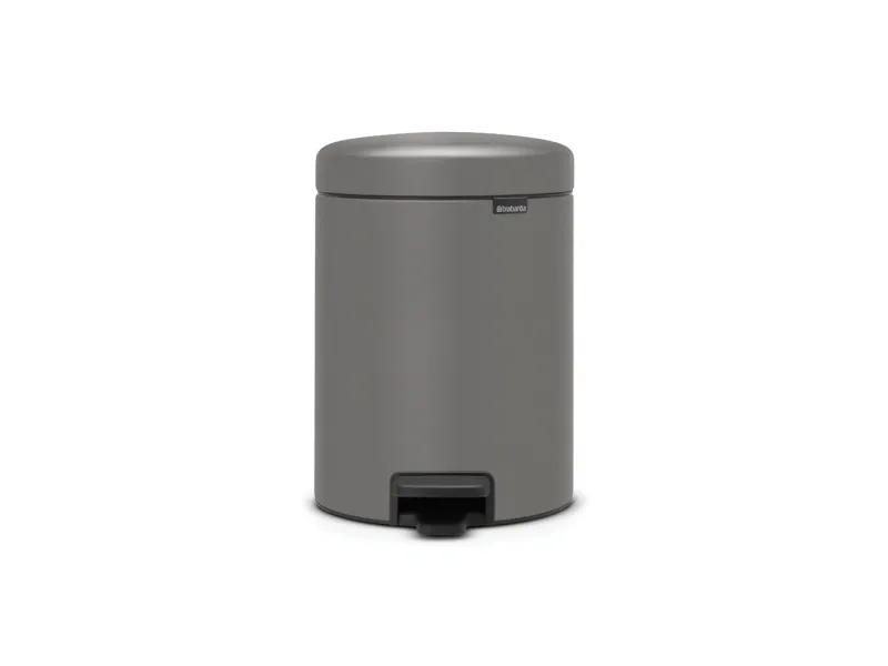 Brabantia 126284, 5 l, Rund, Plast, Grå, Plast, Pedal