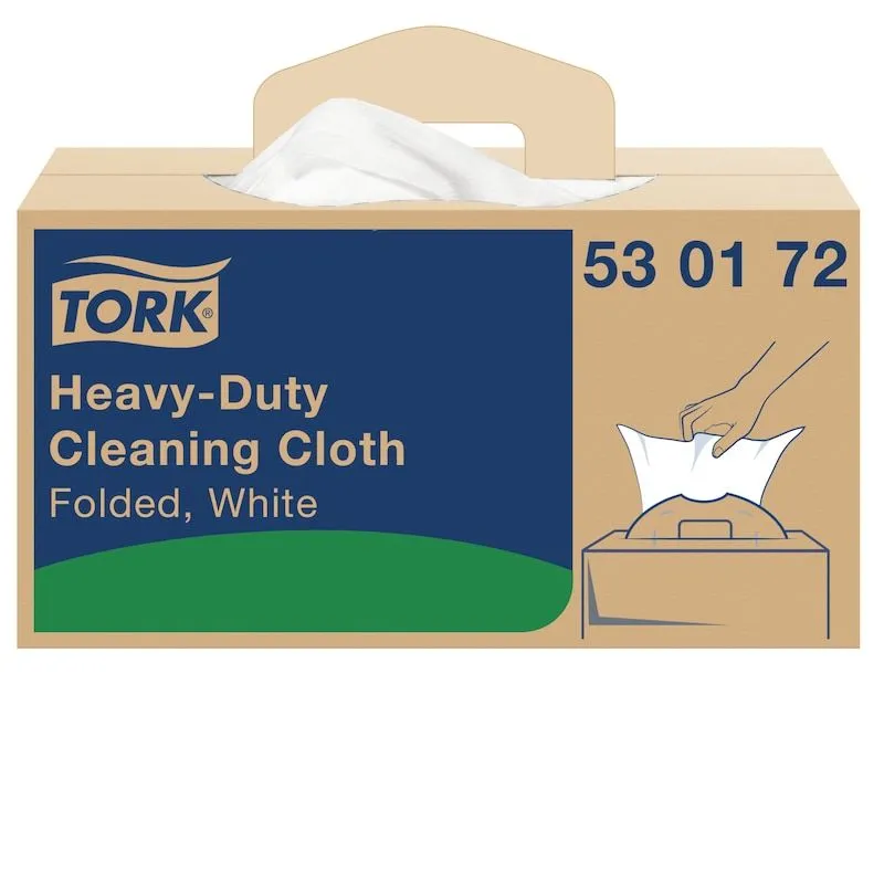 Tørkeklut Tork W7 Heavy Duty, praktisk eske, 1-lags, 415x355 mm hvit - (eske med 180 stk)