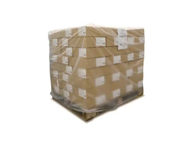 Plasthætte, 25 µm, 1200 + 900 x 1800 mm LD-PE, transparent, 2 fals på 450mm rulle a 100 stk, Fødevar - (100 stk.)
