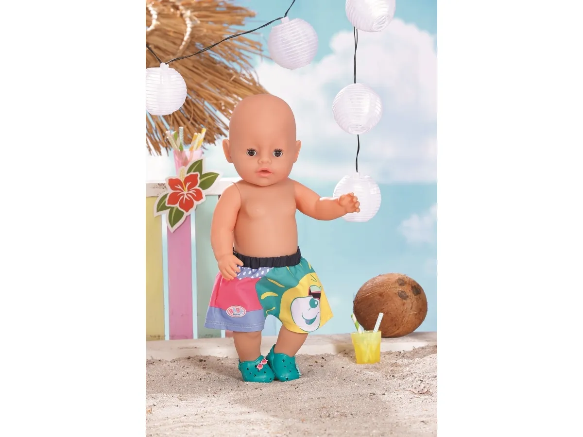 DUKKEKLÆR - BB HOLIDAY BADEBUKSE 2 ASS. 43 CM