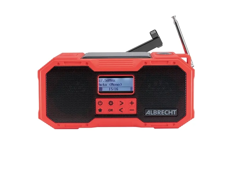 Albrecht DR 112, Digitalt, DAB+, FM, 5 W, LED, USB Type-C, Sort, Rød