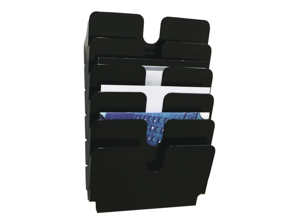 DURABLE FLEXIPLUS - Litteraturholder - veggmonterbar - 6 rom - for A4 - svart