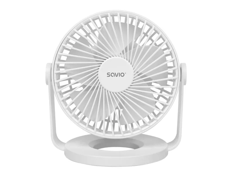 Savio AD-01 WHITE, Bladløs husholdningsvifte, Hvit, Bord, Akrylonitril-butadien-styren (ABS), Polypropylen (PP), 36 dB, Knapper