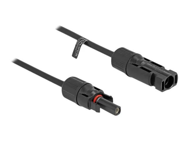 Delock - Strømkabel - MC4 (hann) til MC4 (hunn) - 600 V - 3 m - snap-in - svart