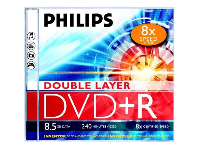 Philips DR8S8J05C - 5 x DVD+R DL - 8.5 GB (240 min) 8x - CD-eske