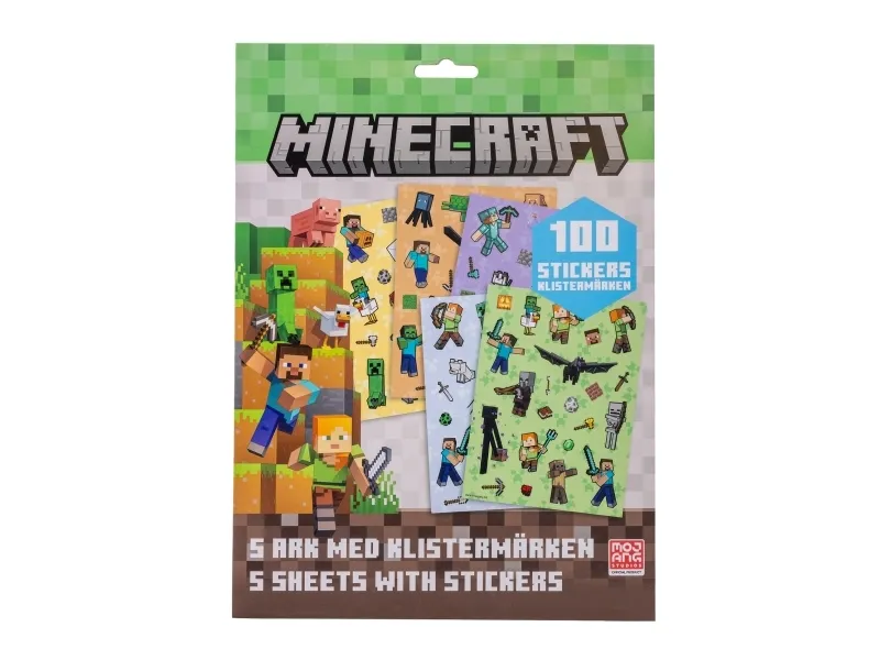 Minecraft klistremerkesett med 5 x 20 klistremerker