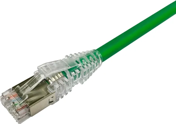 NETCONNECT Patchkabel kat 6A S/FTP PiMF, længde: 0,5 m farve: grøn med LSZH kappe