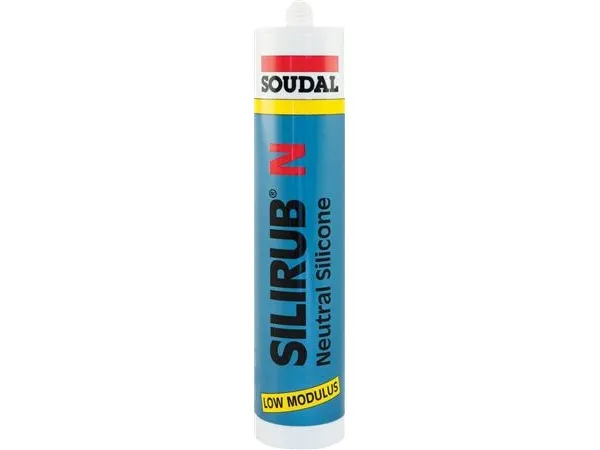 Byggesilikone Silirub N Hvid, 310ml patron fuldt elastisk- 1- komponent  Fugemasse baseret på silikone