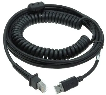 Datalogic - USB-kabel - 5 m - rullet sammen - svart