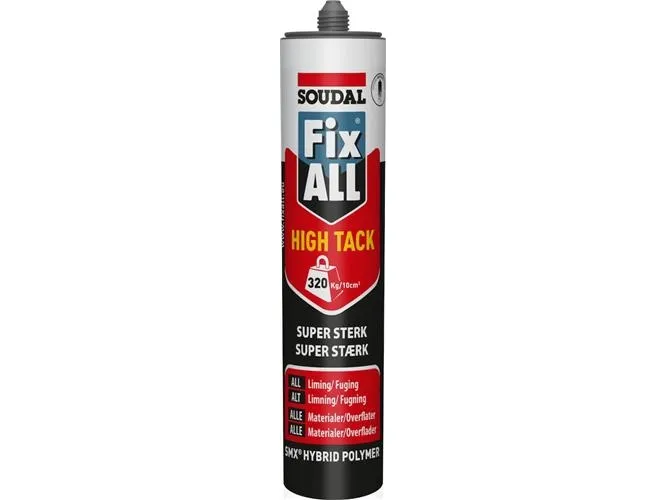 SOUDAL Fugemasse Fix All High Tack grå 290ml patron høj kvalitets 1-komponent fugemasse med stor hæftekraft, baseret på MS-Polymer