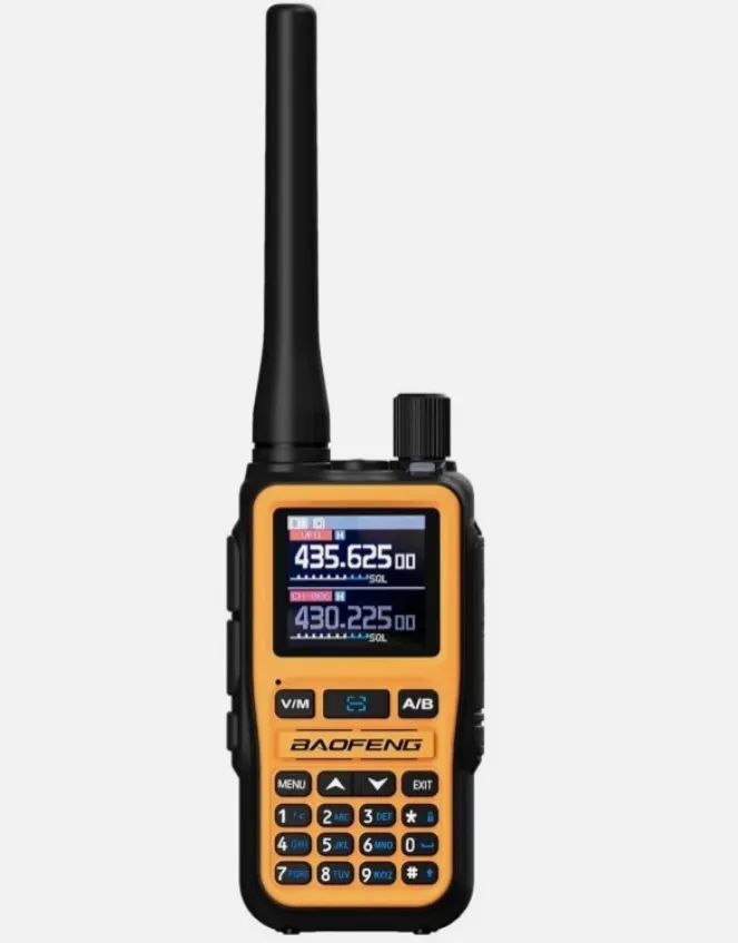 Baofeng UV-5R EU MINI USB-C Bluetooth radio/kommunikasjonsenhet VHF UHF (luftbånd) oransje (15 cm antenne)