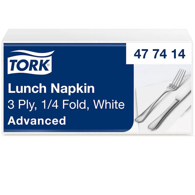 Tork myk lunsjservietter 33x33 cm, hvit - (150 stk./pakning)