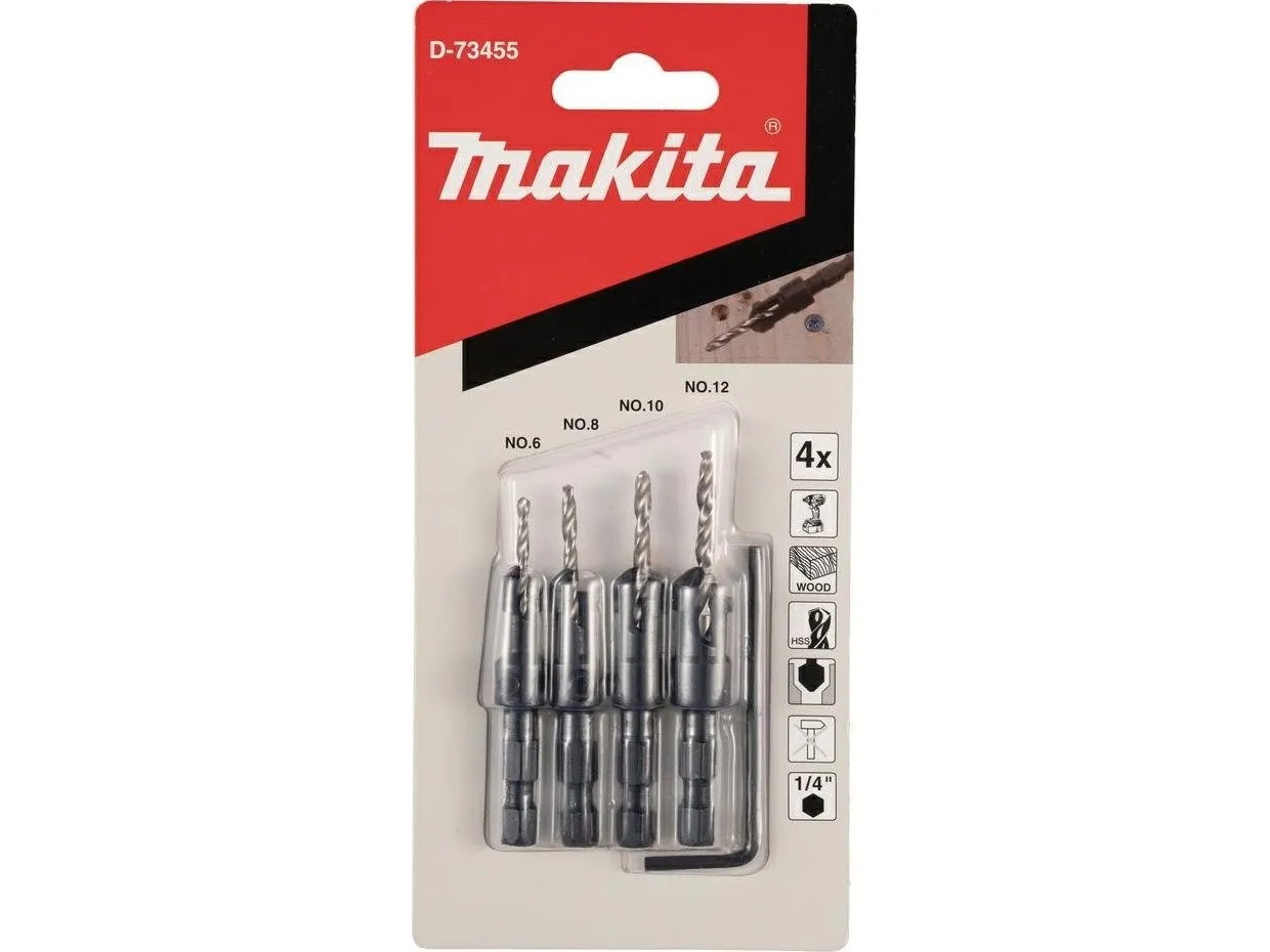Bore-/forsenkersett Makita WIERTLO/POGLEBIACZ 4 deler (2,4-2,8-3,2-3,6) MAKITA