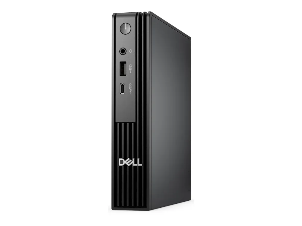 Dell Pro Micro QCM1250 - Mikro Core Ultra 5 235T / inntil 5 GHz - RAM 16 GB - SSD 256 GB - NVMe, TLC - Intel Graphics - Gigabit Ethernet, Bluetooth, IEEE 802.11ax (Wi-Fi 6E) - Win 11 Pro - monitor: ingen - svart - med 3-års Dell ProSupport
