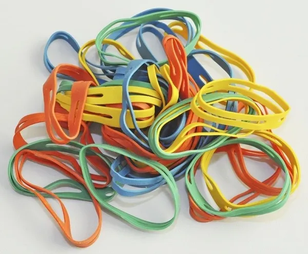 Q-Connect kryssgummibånd KF14678, 0,1 kg, 50 mm, blandade farger