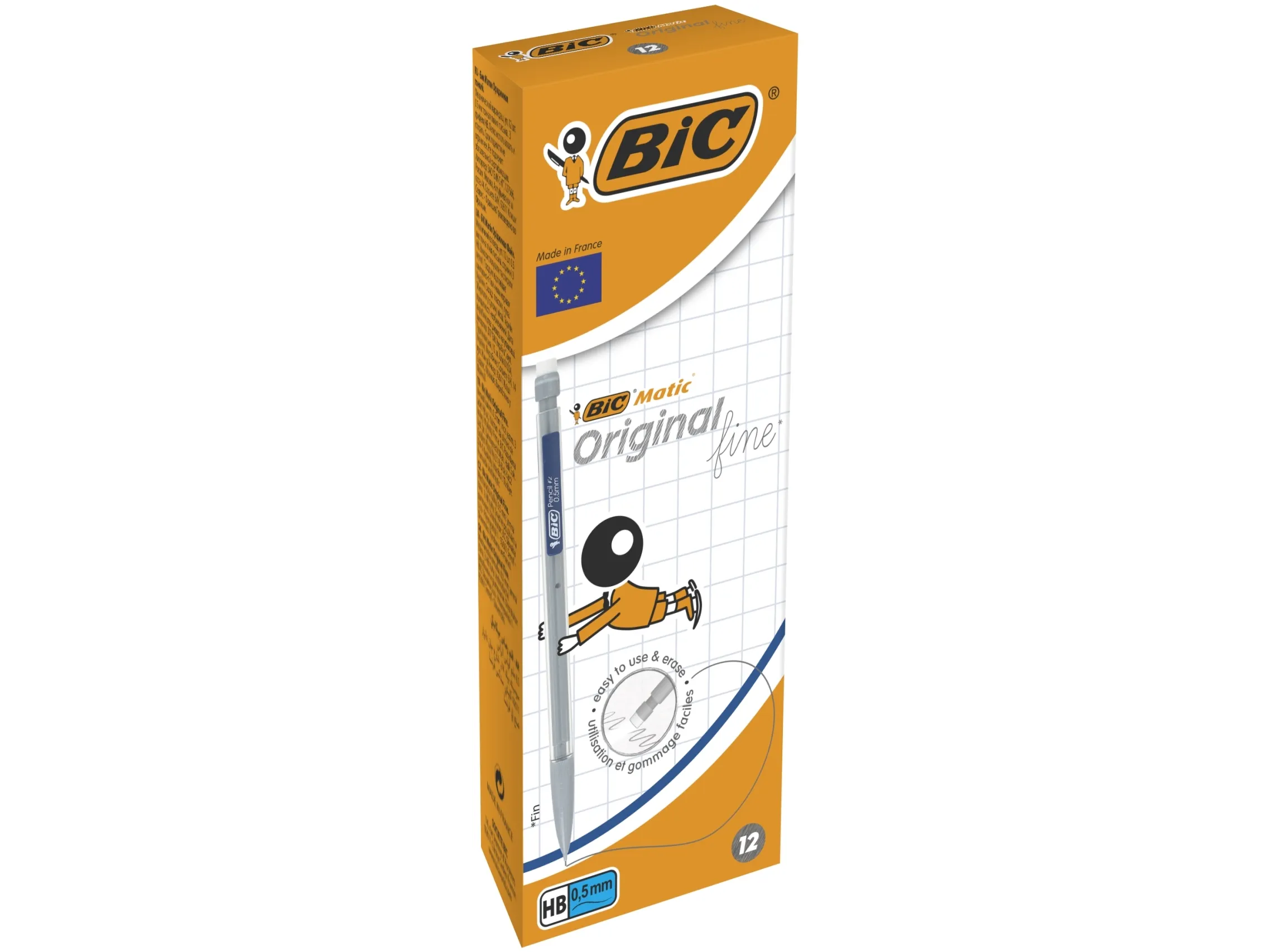 BIC Matic Classic - Mekanisk blyant - HB - svart - 0.5 mm - med viskelær (en pakke 12)